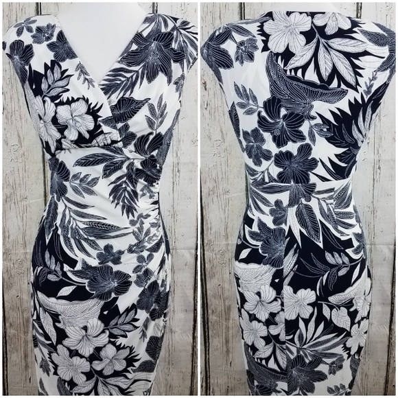 Lauren Ralph Lauren Dresses & Skirts - Lauren Ralph Lauren Faux Wrap Dress Blue White 6